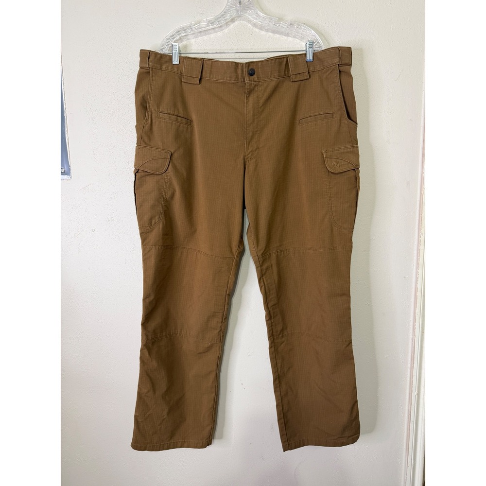 5.11 Tactical Mens Brown Ripstop Cargo Pants 44x32 Reinforced Knee Workwear